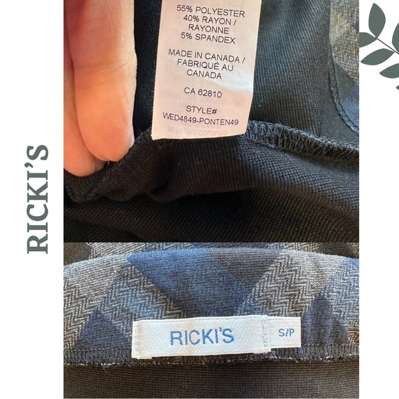 🛍️3/$40 Ricki’s Stretch Mini Skirt Pull On Diamond Pattern Blue Black  Small - Picture 3 of 3